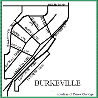 map of Burkeville with street names
